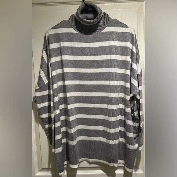 NWOT - Adrianna Papell Striped Turtleneck Sweater - Picture 3 of 6